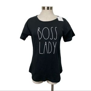 Rae Dunn Black Boss Lady T-Shirt Medium